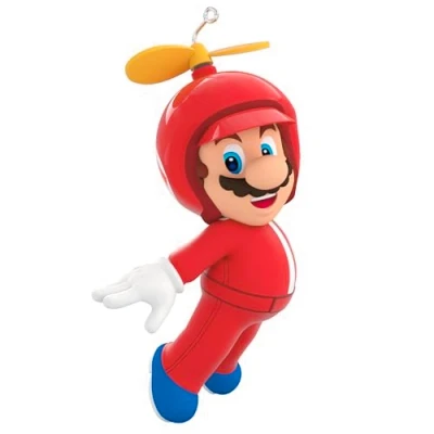 Abbildung von Hallmark Keepsake Weihnachtsdekoration 2024, Nintendo Super Mario Powered Up mit Propeller Mario, Geschenke für Gamer