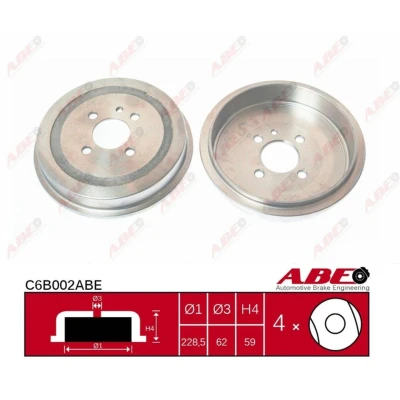 Abbildung von ABE C6B002ABE Bremstrommel ohne Radlager 228,6 Hinterachse BMW: 3 Limousine