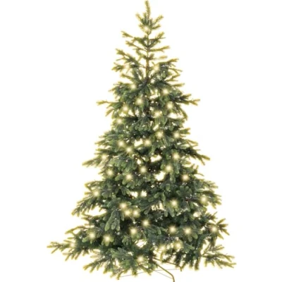 Abbildung von infactory Baum: Künstlicher Weihnachtsbaum mit 500 LEDs und 70 Ästen, 225 cm, grün (Elektrischer Weihnachtsbaum, künstlich wie echt, Naturgetreuer Beleuchtung)