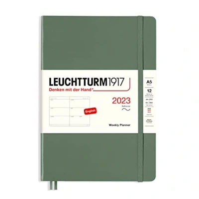 Abbildung von LEUCHTTURM1917 365968 Wochenkalender, Softcover, Medium (A5) 2023, 12 Monate, Olive, Englisch