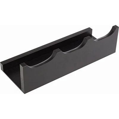 Abbildung von APS 14965 Buffet Ständer GOOD MORNING, 43 x 17 cm, H: 13,5 Buche, massiv, Farbton Wenige, 4 teiliges Set: 1 Holzständer und 3 Gläser