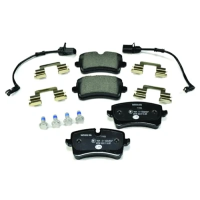 Abbildung von HELLA 8DB 355 015 201 Bremsbelagsatz inkl. Verschleißwarnkontakt mit Bremssattelschrauben Zubehör AUDI: A8 D4