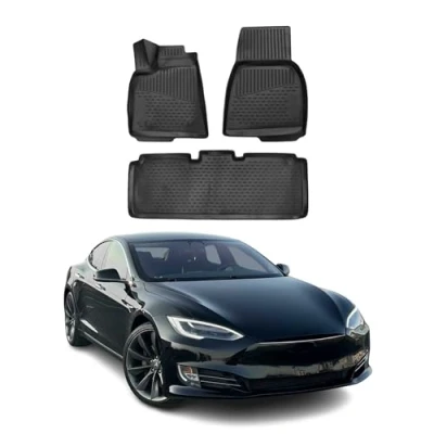 Abbildung von OMAC 9801444 Fußmattensatz Gummi, TPE (thermoplastischer Elastomer) 3 schwarz TESLA: Model S