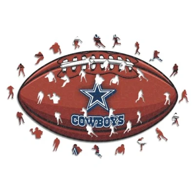 Abbildung von Iconic Puzzles, Dallas Cowboys Crest, 100% ökologisch nachhaltiges Holzpuzzle mit offizieller Lizenz, Größe S, 150 Teile