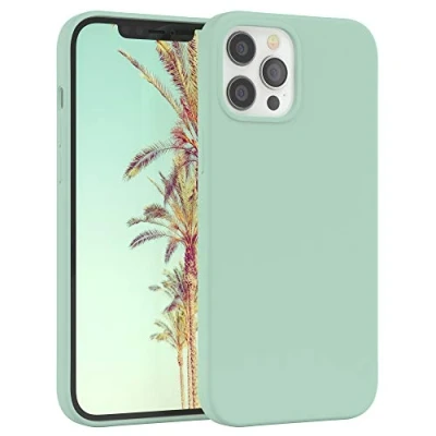 Abbildung von EAZY Case Silikon Hülle für iPhone 12 Pro Max weich stoßfeste Schutzhülle mit Kameraschutz Handyhülle Silikonhülle Dünn Premium Schutz TPU Cover Phone in Grün Mint