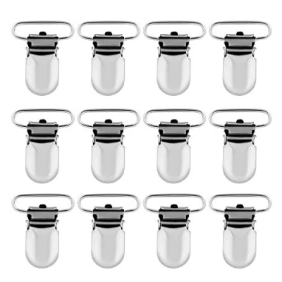 Abbildung von LIHAO 12x Schnuller Clips Metall Schnullerketten Baby Clip Ersatz für Hosenträger 25mm