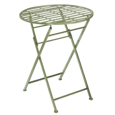 Abbildung von Kobolo Gartentisch Metalltisch Bistrotisch Tisch Metall 60cm Antique Green