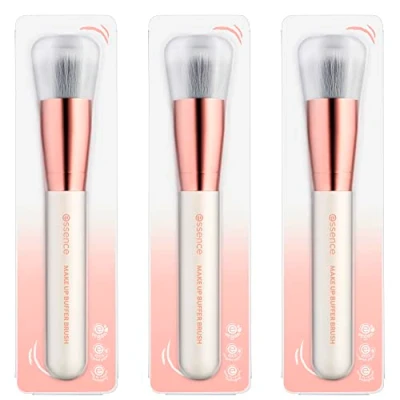 Abbildung von essence Make Up BUFFER BRUSH, Pinsel, Weiss, Nanopartikel frei, 3er Pack (3x1pcs)