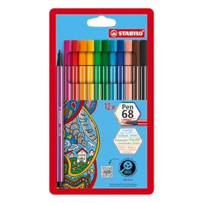 Abbildung von STABILO Faserstift Pen 68 Filzstift 1 mm 12er Set