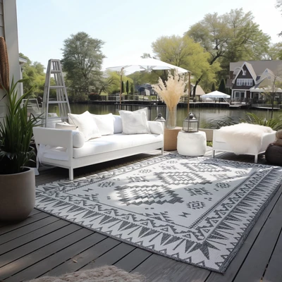 Abbildung von ELLE DECORATION Teppich &quot;Dynamic, In und Outdoor&quot;, rechteckig, Flachgewebe, &amp; Outdoor, Modern, Wendeteppich, Balkon, Wohnzimmer