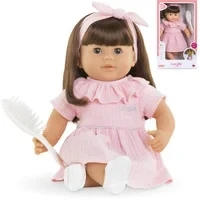 Abbildung von Corolle Mon Grand Poupon Julie, 36cm Weichkörperpuppe mit langem braunen Haar, inkl. Bürste, Schlafaugen, kann sitzen, Vanilleduft, ab 3 Jahren