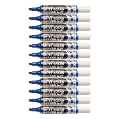 Abbildung von Pentel Maxiflo Marker, trocken abwischbar, mit Keilspitze, 12 Stück, blau