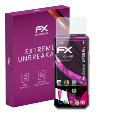 Abbildung von atFoliX Glasfolie kompatibel mit Oukitel WP30 Pro Panzerfolie, 9H Hybrid Glass FX Schutzpanzer Folie