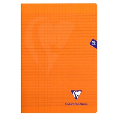 Abbildung von Clairefontaine 383161C Schulheft Mimesys DIN A4 21x29,7 cm, robust mit Umschlag aus PP, 48 Blatt, französische Lineatur, 90g, Orange, 1 Stück
