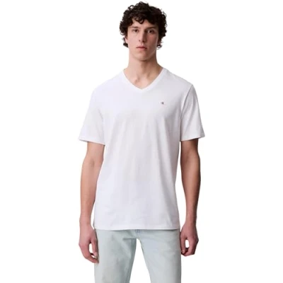 Abbildung von Calvin Klein Jeans Solid V NECK TEE Tshirt basic, Herren, Größe: XS, Brilliant white