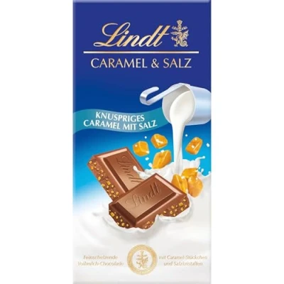 Abbildung von Lindt Schokolade Caramel &amp; Salz 100g Tafel Aus zartschmelzender Vollmilch mit Schokoladentafel Schokoladengeschenk