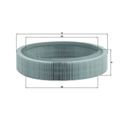 Abbildung von MAHLE ORIGINAL LX 317 Luftfilter 62,0 261,5 Filtereinsatz RENAULT: CLIO 1, Megane Scenic, VOLVO: 480 E, 440 K, 460 L