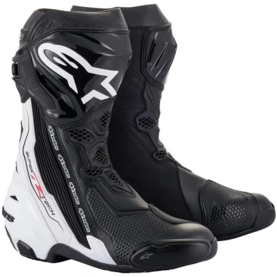 Abbildung von Alpinestars Supertech R Motorradstiefel schwarz / weiss (Packung, Antistatische und Öl Benzinfeste Sohle)
