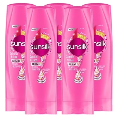 Abbildung von 5 x Sunsilk Co Creations Conditioner für schimmerndes Licht + Seideneffekt stumpfes und krauses Haar Flaschen à 200 ml