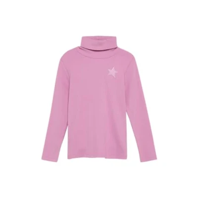 Abbildung von Schmales Rollkragen Shirt mit Stickerei pink 92/98
