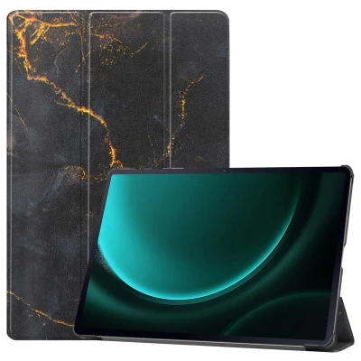 Abbildung von Design Trifold Klapphülle für das Samsung Tab S9 FE Plus Black Marble