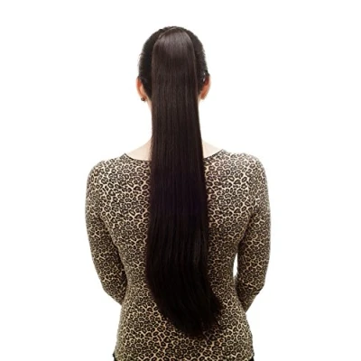 Abbildung von WIG ME UP T113 3 Haarteil/Zopf, sehr lang, glatt, Butterfly Klammer, ca. 70 cm, Dunkelbraun