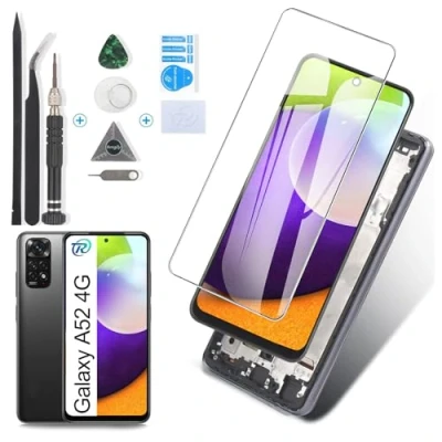Abbildung von RongZy für Samsung Galaxy A52 4G A525F LCD Bildschirmersatz Touchscreen Digitalisierer Display mit Werkzeugen Incell (mit Rahmen)