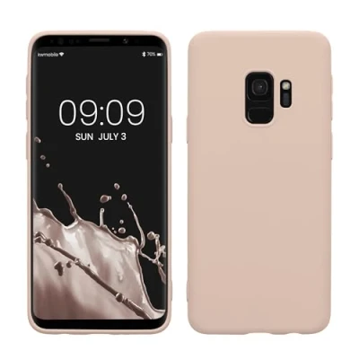 Abbildung von kwmobile Hülle kompatibel mit Samsung Galaxy S9 weiches TPU Silikon Case Cover geeignet für kabelloses Laden Coconut Swirl