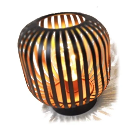 Abbildung von HAB &amp; GUT LED Deko Windlicht Kupfer L238 PULPO Lampe Metall Tischlampe für Außen Streifen Batterie Lichteffekt