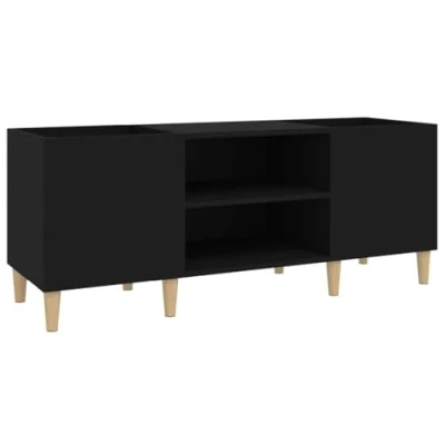 Abbildung von vidaXL Media Regal Plattenschrank Schwarz 121x38x48 cm Holzwerkstoff, 1 tlg.
