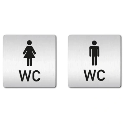 Abbildung von Türschilder24 XXL WC Schilder Standard (B) 125 x mm Set Damen + Herren Stabile aus 1,5 Aluminium Vollmaterial! 100% Made in Germany (Variante A)