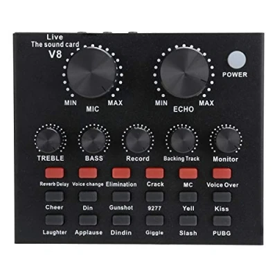 Abbildung von VBESTLIFE V8 Live Soundkarte, Bluetooth Voice Changer Karaoke Soundkarte für Handy/Computer/Headset