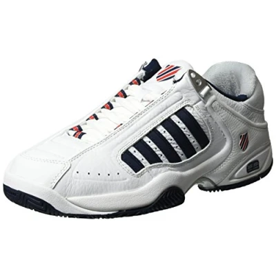 Abbildung von K SWISS Defier RS Multicourt Tennisschuh, Herren, Größe: 43, White/dress blue/fiery red Schuhe