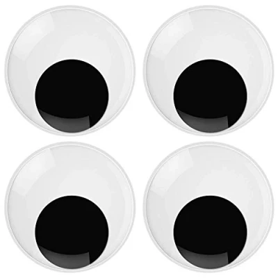 Abbildung von JieGuanG Wackelaugen, 76mm Selbstklebend Wackelaugen Für Scrapbooking Kunsthandwerk Zubehör (4 Stück)