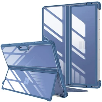 Abbildung von Fintie Hülle für Microsoft Surface Pro 11 / 10 (2024) 9 5G (2022) 13 Zoll, Stoßfeste Robuste Hartschalen Schutzhülle mit Original Ständer, Type Cover Kompatibel, Marineblau