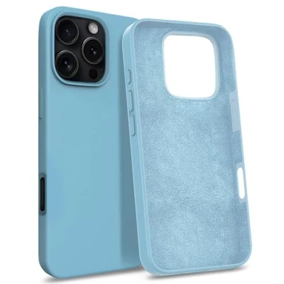 Abbildung von MyGadget Hülle für iPhone 16 Pro Max Gummierte Handyhülle [ 3 Layer Struktur ] Schutzhülle mit Soft Inlay &amp; Hardcase Cover außen Babyblau