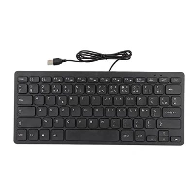 Abbildung von ciciglow Kabelgebundene Tastatur, TT A01 78 Tasten USB Tastatur Stumm, Ultradünne Russische/französische/deutsche für PC Laptop Desktop Computer(Französisch)