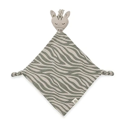 Abbildung von Hauck Schnuffeltuch Baby Cuddle N Play, Musselin Baumwolle Schmusetuch Junge Mädchen, Kuscheltier und Trösterchen, Schnuffeltier, Waschbar bei 60 C, 25 x cm (Zebra Sage)