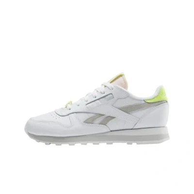 Abbildung von Reebok Classic Leather Trainers Sneaker low, Damen, Größe: 38.5, Cloud white pure grey acid yellow Veloursleder