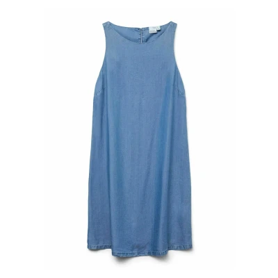 Abbildung von VERO MODA Damen Vmfleur Sl Short Dress Ga, Medium Blue Denim, M