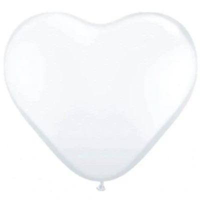 Abbildung von Ballon Herzform weiß 30 cm 8 Stücke