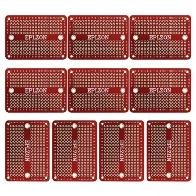 Abbildung von EPLZON Prototype Board Lötbares Breadboard Doppelseitig Leiterplatte PCB Circuit zum Schweißen von,DIY elektronische Artikel,Rot(Packung mit 10 Stück)