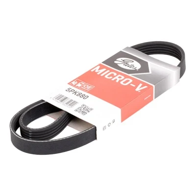 Abbildung von GATES Micro V 5PK880 Keilrippenriemen 880 5 Polyester, EPDM (Ethylen Propylen Dien Kautschuk) SUBARU: Impreza I Limousine, II Limousine