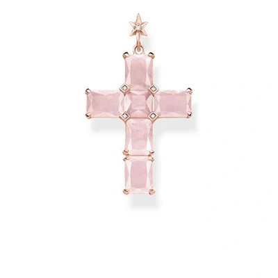 Abbildung von THOMAS SABO Damen Anhänger Kreuz, PE890 417 9, OS, Rosa