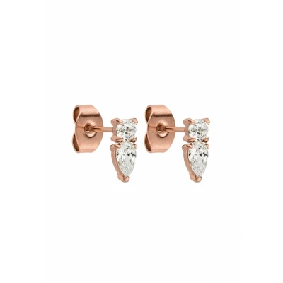 Abbildung von Purelei® Eternal Flame Ohrstecker Glitzernde Zirkonia Ohrringe für Damen Edelstahl 18K vergoldet 3 x 8 mm Perfekt Curated Ear Looks Gold/Silber/Roségold (Rosegold)