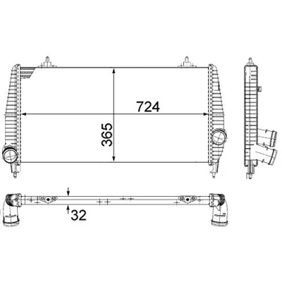 Abbildung von MAHLE ORIGINAL CI 266 000P Ladeluftkühler CITROËN: C8 II, PEUGEOT: 807 MPV