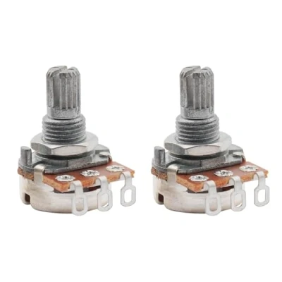 Abbildung von Musiclily Metrisch A250K Gitarre Mini Short Split Shaft Poti Audio Taper Potentiometer für E und Bass(2 Stück)