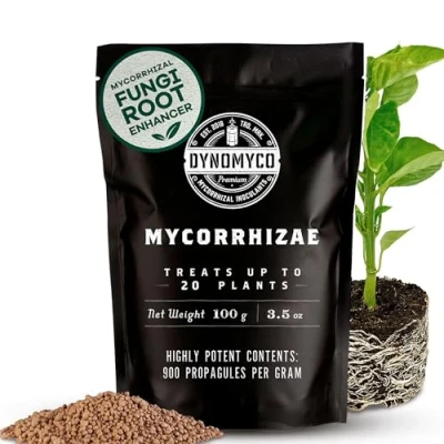 Abbildung von Mykorrhiza Impfmittel von DYNOMYCO Hochleistungsstämme Konzentrierte Formel Verbessert die Nährstoffaufnahme Steigert den Pflanzenertrag (3.5 Oz/Up to 20 Plants)
