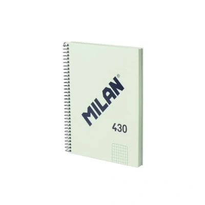 Abbildung von MILAN® Notizbuch A5, Hardcover, kariert 5 x mm, 80 Blatt, 95 g/m², Kollektion 430, grün
