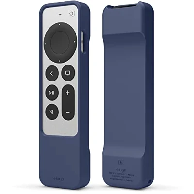 Abbildung von elago R1 Hülle kompatibel mit Apple TV 4K Siri Remote 3. Generation (2022) und 2. (2021) Magnet Technologie (Jean Indigo)